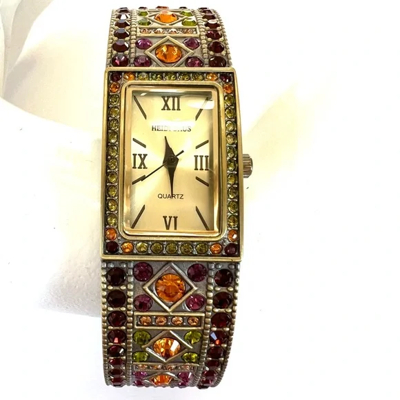 Heidi Daus Vintage “Pavé Crystal Bangle” watch bracelet EUC size S/M interior 8”